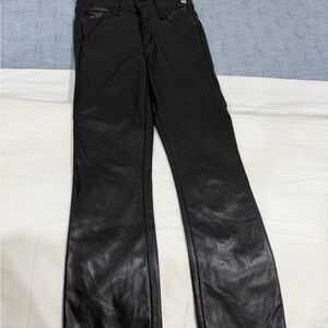 Women's Black faux leather pants - Mother Denim